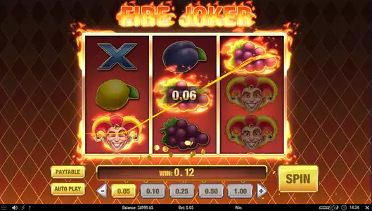 Fire Joker Slot -  Gewinnlinien